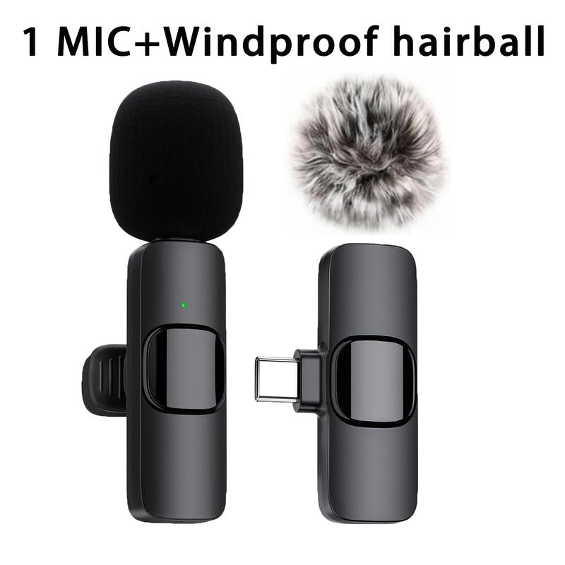 Lewinner Wireless Lavalier Lapel Microphone for Smartphone/Pc, USB-C Mini Microphones for Video Recording