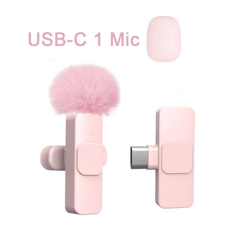 Lewinner Wireless Lavalier Lapel Microphone for Smartphone/Pc, USB-C Mini Microphones for Video Recording