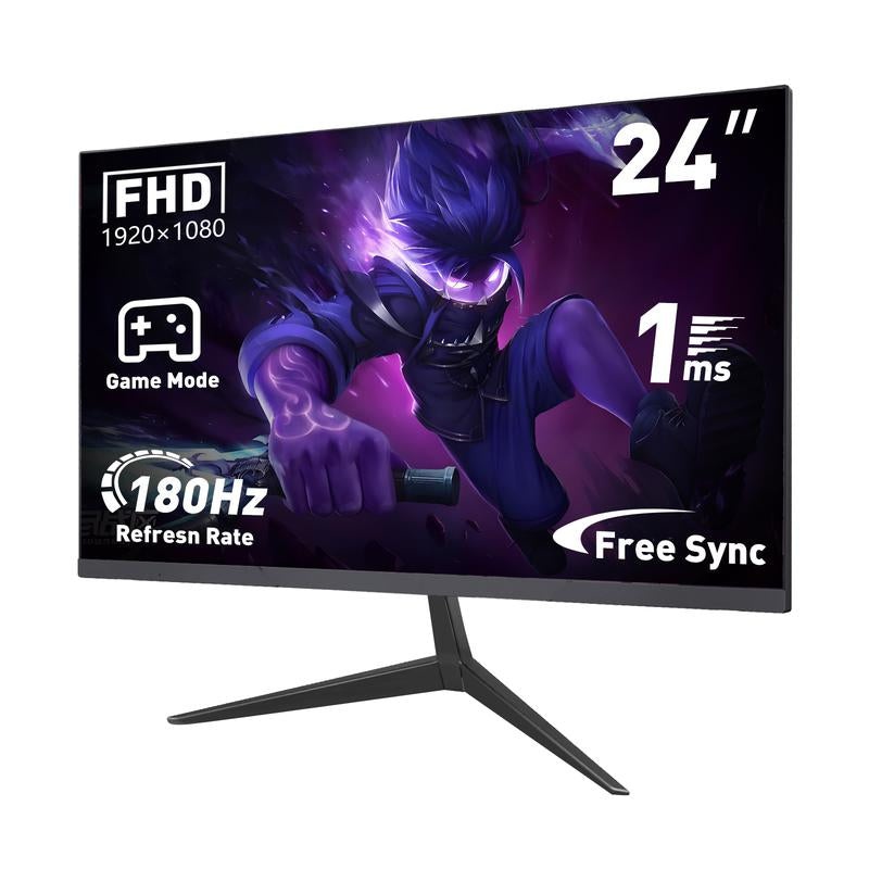 24'' Esports Gaming Monitor | FHD Display | 180Hz Refresh Rate | 1Ms Fast Response | Freesync G-Sync | Frameless Eye-Care | HDMI DP | Speakers