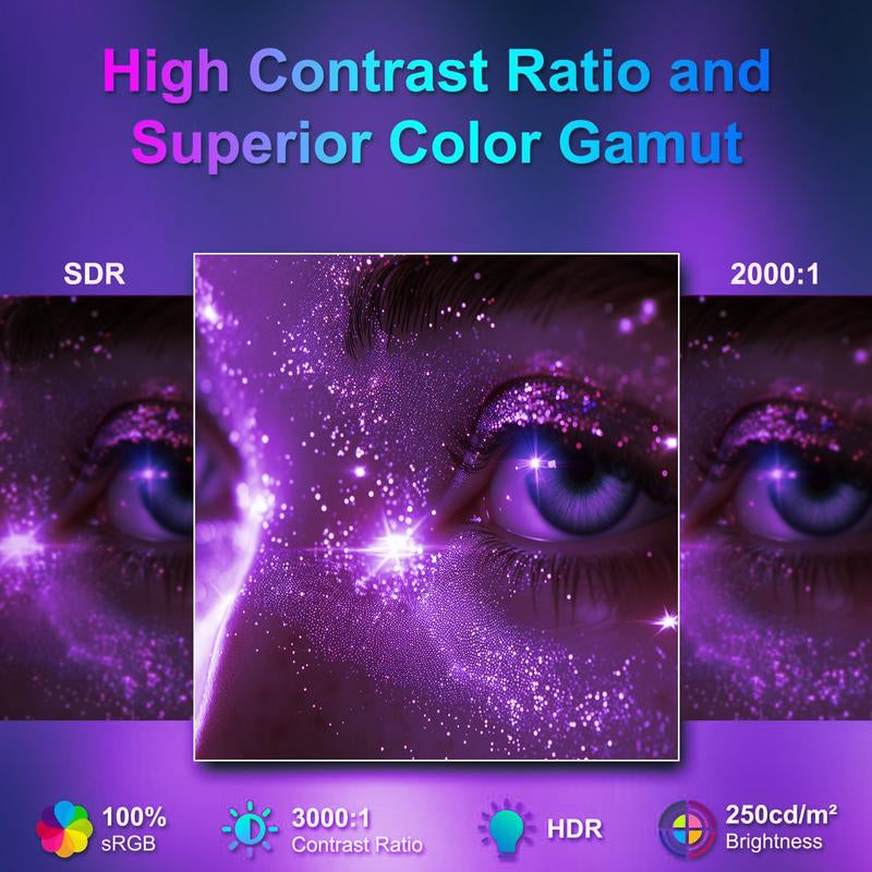 24" Curved Gaming Monitor - 180Hz,1Ms,1920*1080P,Ultra-Thin,Speakers,Low Latency,Eye Protection,Vesa,Perfect for Esports and Competitive Gaming