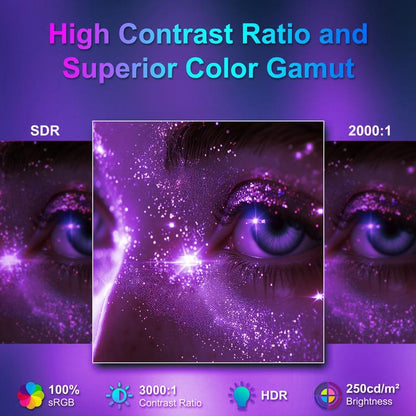 24" Curved Gaming Monitor - 180Hz,1Ms,1920*1080P,Ultra-Thin,Speakers,Low Latency,Eye Protection,Vesa,Perfect for Esports and Competitive Gaming