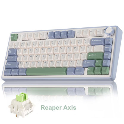 Official AULA F75 75% Wireless Mechanical Gaming Keyboard with Hot Swappable Tri-Mode USB Charging Keyboard RGB Rainbow Backlight Knob Control Gaming Cream Keyboard Budget Keyboard Bluetooth Office PC Accessories Tiktokshopfalldealsforyou