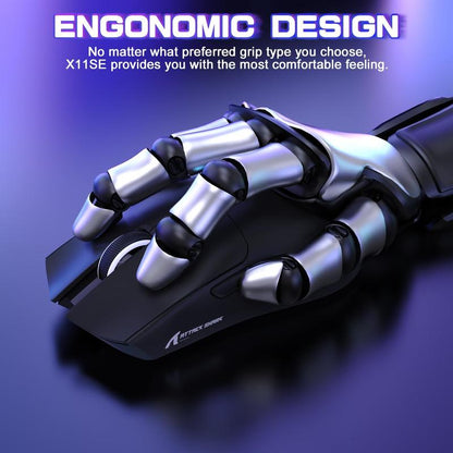 ATTACK SHARK X11SE Lightweight Wireless Gaming Mouse, Tri-Mode 2.4G/USB-C Wired/Bt, 22K DPI, PAW3311 Optical Sensor, 59G, 5 Programmable Buttons, 300Mah Battery for Pc/Mac