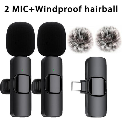 Lewinner Wireless Lavalier Lapel Microphone for Smartphone/Pc, USB-C Mini Microphones for Video Recording