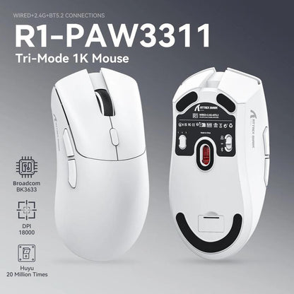 Wireless Gaming Mouse, 18000DPI 1000Hz Wireless Mouse, 3-Modes Connection Mouse, Mouse for Gaming, Computer Accessories