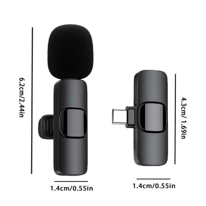 Lewinner Wireless Lavalier Lapel Microphone for Smartphone/Pc, USB-C Mini Microphones for Video Recording
