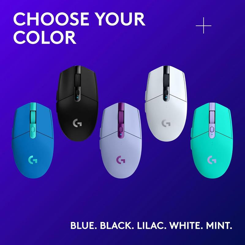 Logitech G305 LIGHTSPEED Wireless Gaming Mouse, Hero 12K Sensor, 12,000 DPI, Lightweight, 6 Programmable Buttons, 250H Battery Life, On-Board Memory, Pc/Mac - White White Mouse